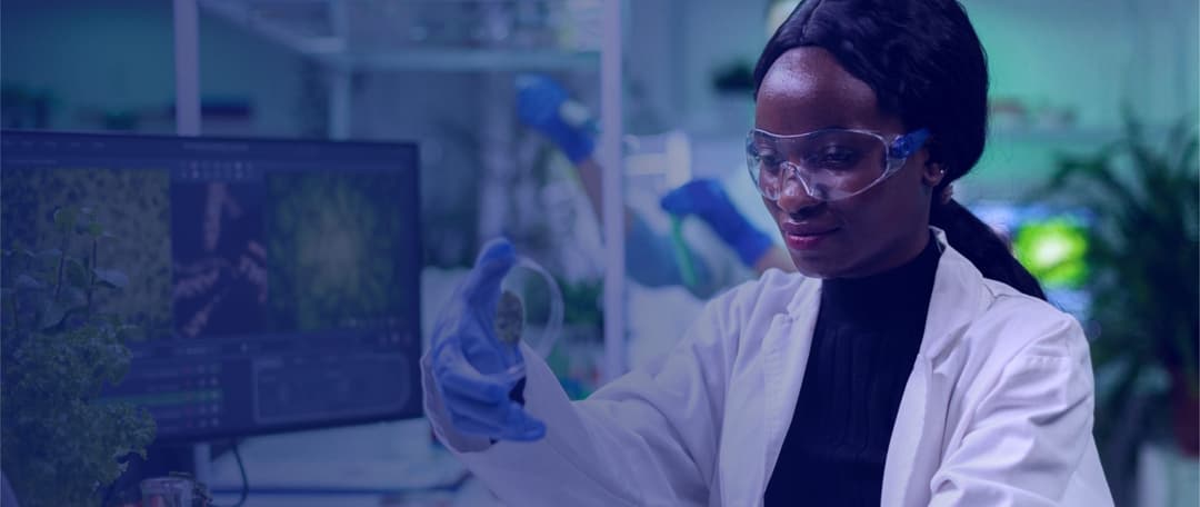 Black African Lab Scientist in Lab Coat